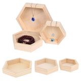 Max Maxb Wooden Hexagon Necklace Jewelry Display Tray Case, Jewelry Storage Box S