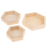 Max Maxb Wooden Hexagon Necklace Jewelry Display Tray Case, Jewelry Storage Box S