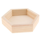 Max Maxb Wooden Hexagon Necklace Jewelry Display Tray Case, Jewelry Storage Box M