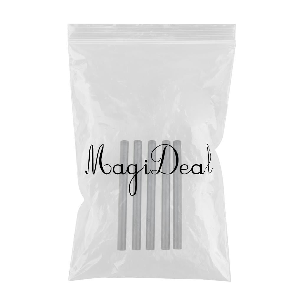 Max Maxb 5Pcs Round Sealing Wax Stick Seal Stamp Glue for Wedding Party Tools Silver