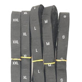Maxbell 5 Roll 2500 Pieces Woven Clothing Label Size Tag, Washable, S M L XL XXL