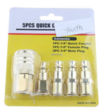 Maxbell Heavy Duty Quick Coupler Set Air Hose Connector Fittings 1/4" NPT Tools Plug