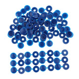 Maxbell 50pcs Furniture Decorative Cover Plastic Hinged Fold Snap Screw Caps Blue