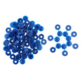 Maxbell 50pcs Furniture Decorative Cover Plastic Hinged Fold Snap Screw Caps Blue