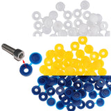Maxbell 50pcs Furniture Decorative Cover Plastic Hinged Fold Snap Screw Caps Blue