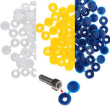 Maxbell 50pcs Furniture Decorative Cover Plastic Hinged Fold Snap Screw Caps Blue