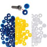 Maxbell 50pcs Furniture Decorative Cover Plastic Hinged Fold Snap Screw Caps Blue