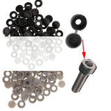 Max Plastic Hinged Cover Screw Caps Fold Over To Fit Size 6g or 8g Gauge 50Pcs Black
