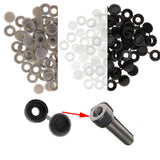 Max Plastic Hinged Cover Screw Caps Fold Over To Fit Size 6g or 8g Gauge 50Pcs Black