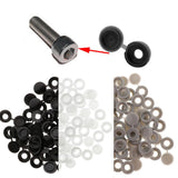 Max Plastic Hinged Cover Screw Caps Fold Over To Fit Size 6g or 8g Gauge 50Pcs Black
