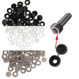 Maxbell Plastic Hinged Cover Screw Caps Fold Over To Fit Size 6g or 8g Gauge 100Pcs Black