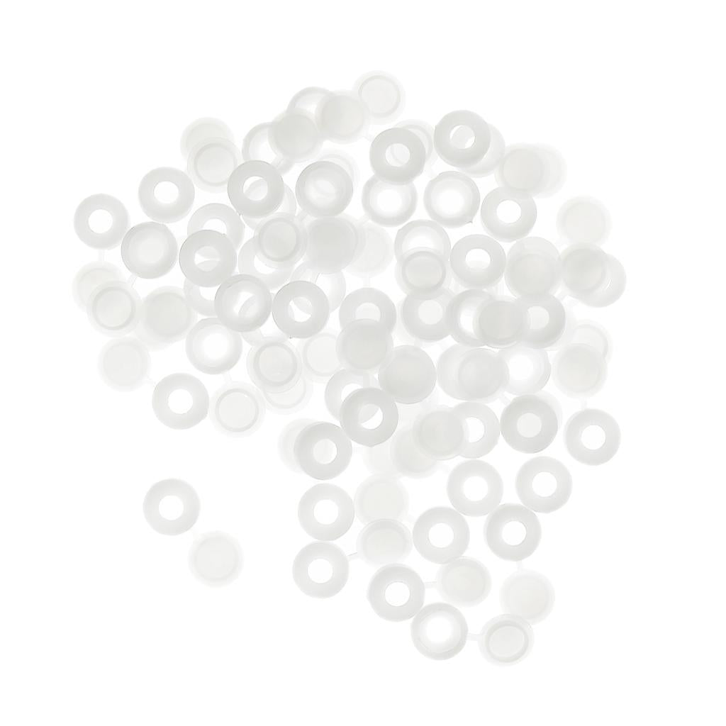 Maxbell Plastic Hinged Cover Screw Caps Fold Over To Fit Size 6g or 8g Gauge 100Pcs White