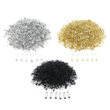 Max Maxb Glossy Metal Needle Safety Pins Nickle Plated 1000PCS 22mm Black