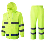 Maxbell Mens Waterproof Jacket Trousers Pants Reflective Rain Suit Coat Safety L