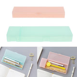 Max Plastic Pencil Case Pen Storage Box School Office Tabletop Supplies Blue L