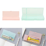 Max Plastic Pencil Case Pen Storage Box School Office Tabletop Supplies Blue L