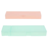 Max Plastic Pencil Case Pen Storage Box School Office Tabletop Supplies Blue L