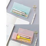 Max Plastic Pencil Case Pen Storage Box School Office Tabletop Supplies Pink S