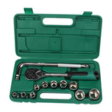 Maxbell 13pcs Socket Wrench Set 1/2" Auto Socket Adapter T-Shaped Green Case