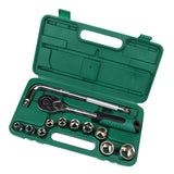 Maxbell 13pcs Socket Wrench Set 1/2" Auto Socket Adapter T-Shaped Green Case