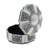 Maxbell Round Vintage Metal Trinket Jewelry Boxes Jewel Gift Storage Organizer