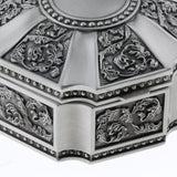 Maxbell Round Vintage Metal Trinket Jewelry Boxes Jewel Gift Storage Organizer