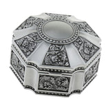 Maxbell Round Vintage Metal Trinket Jewelry Boxes Jewel Gift Storage Organizer