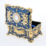 Maxbell 2-Layer Large Vintage Metal Trinket Jewelry Boxes Gift Storage Organizer