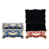 Maxbell Vintage Rectangle Trinket Jewelry Boxes Metal Gift Storage Organizer Blue