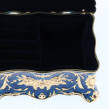 Maxbell Vintage Rectangle Trinket Jewelry Boxes Metal Gift Storage Organizer Blue