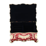 Maxbell Vintage Rectangle Trinket Jewelry Boxes Metal Gift Storage Organizer Red