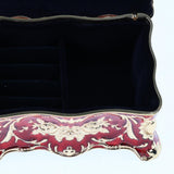 Maxbell Vintage Rectangle Trinket Jewelry Boxes Metal Gift Storage Organizer Red