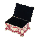Maxbell Vintage Rectangle Trinket Jewelry Boxes Metal Gift Storage Organizer Red