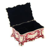 Maxbell Vintage Rectangle Trinket Jewelry Boxes Metal Gift Storage Organizer Red