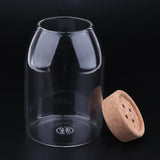 Maxbell Decorative Cork Clear Glass Kitchen Storage Tank Sealed Cans Bottle Button M