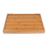 Rectangle Bamboo Wooden Serving Tray Food Tea Fruit Dinner Tray &Handles for Coffee Party Snacks