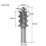Max Maxb 1/4'' 1/2'' Triple Bead Triple Flute Molding Router Bit Woodworking Cutter 3