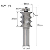Max Maxb 1/4'' 1/2'' Triple Bead Triple Flute Molding Router Bit Woodworking Cutter 4