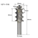 Max Maxb 1/4'' 1/2'' Triple Bead Triple Flute Molding Router Bit Woodworking Cutter 6