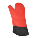 Max 1 Pc Silicone+Cotton Oven Mitts Heatproof Kitchen Baking Oven Gloves Red
