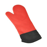 Max 1 Pc Silicone+Cotton Oven Mitts Heatproof Kitchen Baking Oven Gloves Red