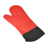 Max 1 Pc Silicone+Cotton Oven Mitts Heatproof Kitchen Baking Oven Gloves Red