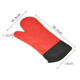 Max 1 Pc Silicone+Cotton Oven Mitts Heatproof Kitchen Baking Oven Gloves Red