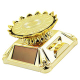 Max Solar Powered Turntable Rotating Display Stand & Light  Golden Lotus Tray