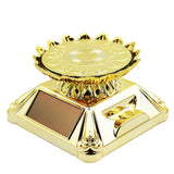 Max Solar Powered Turntable Rotating Display Stand & Light  Golden Lotus Tray