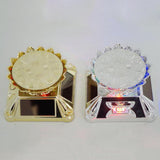 Max Solar Powered Turntable Rotating Display Stand & Light  Golden Lotus Tray