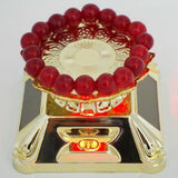 Max Solar Powered Turntable Rotating Display Stand & Light  Golden Lotus Tray