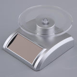 Max Maxb Mini Solar Powered Turntable Rotating Display Stand Jewelry Phone Silver