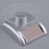 Max Maxb Mini Solar Powered Turntable Rotating Display Stand Jewelry Phone Silver