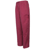 Max Restaurant Cafe Chef Waiter Pants Trousers Uniform Red White Stripe L